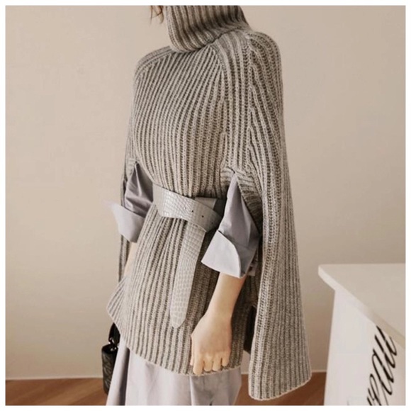 🌺 The Tosca Turtleneck Sweater Cape - Picture 6 of 8